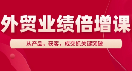 出口外贸业绩倍增课，从技术，拓客，交易量抓关键突破