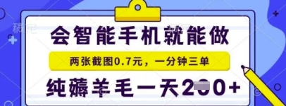 简易截屏就能获得盈利，比较适合小白忙活的第二职业，日入2张 轻松
