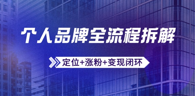 （14799期）个人ip全过程拆卸：精准定位 增粉 转现闭环控制，微信生态圈运营与资源优化配置