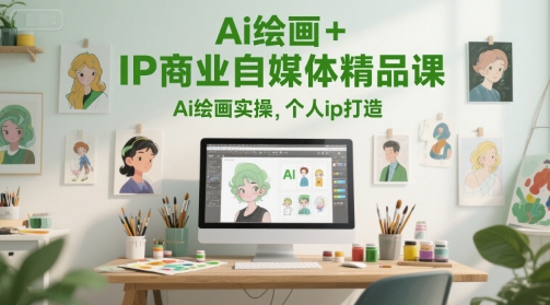 Ai美术绘画 IP商业服务自媒体平台精品课程，Ai美术绘画实际操作，本人ip打造出