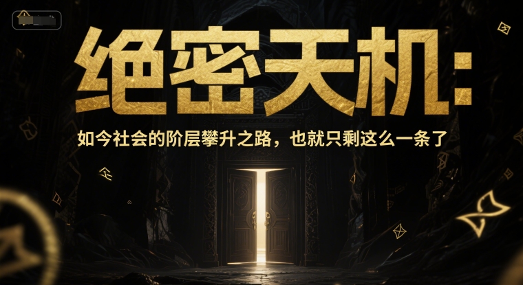 付费文章：机密天玑：现在这个社会的阶级飙升之途，也就只剩下这么一条了