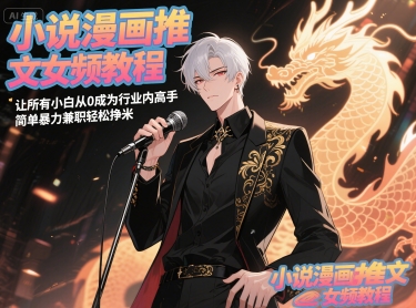 小说漫画文章女频教程，让每一个新手从0成为行业内大神，简单暴力做兼职轻轻松松挣米