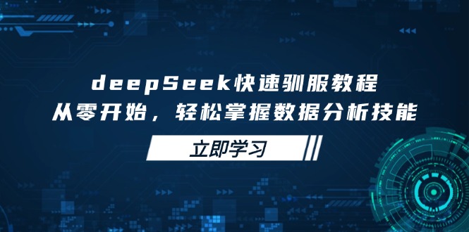 （14536期）deepSeek迅速收服实例教程，从零开始，快速掌握数据分析技能