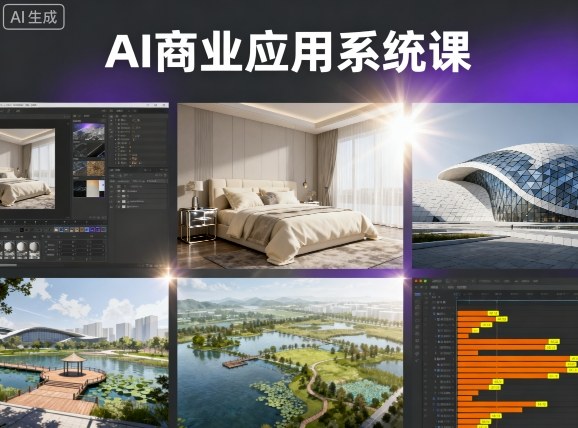 AI商业应用系统课，室内-软装-建筑-景观，智能设计+效果图+动画画实战
