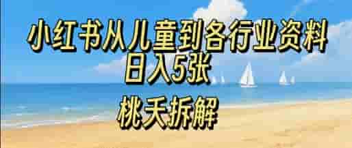 小红书从儿童到各行业学习资料，日入5张