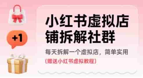 小红书虚拟店铺拆解社群，每天拆解一个虚拟店，简单实用(赠送小红书虚拟教程)