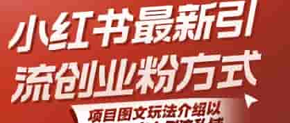 小红书最新引流创业粉方式，项目图文玩法介绍以及如何安全倒流私域