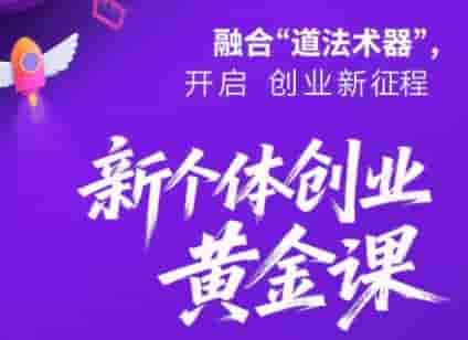 新个体创业黄金课：道法术器四维抢占2025红利