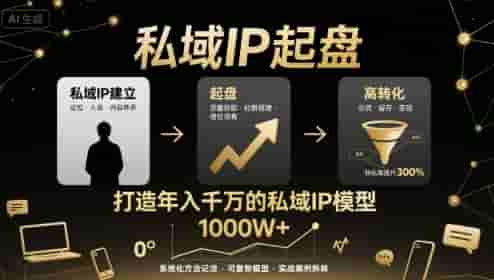 私域IP起盘，私域ip建立、起盘、高转化，打造年入千万的私域ip模型