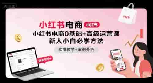 小红书电商0基础+高级运营课，新人小白必学方法，实操教学+案例分析