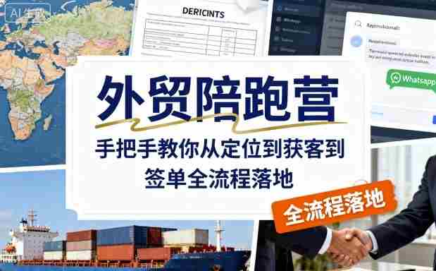 外贸陪跑营，手把手教你从定位到获客到签单全流程落地