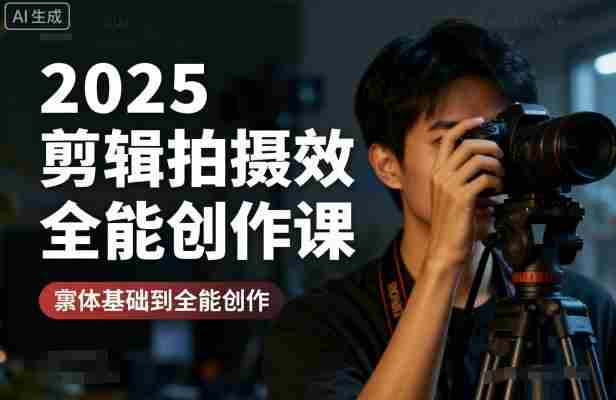 2025剪辑拍摄特效全能创作课，零基础到全能创作