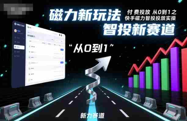 ???????????????????????????????????????????付费投放从0到1之快手磁力智投投放实操，磁力新玩法，智投新赛道