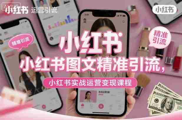 小红书图文精准引流，小红书实战运营变现课程