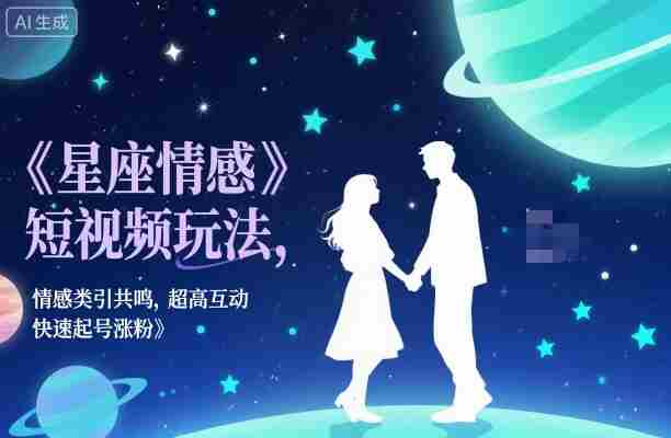 星座情感短视频玩法，情感类引共鸣，超高互动，快速起号涨粉