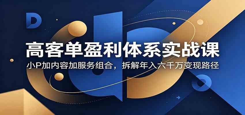 高客单盈利体系实战课：小P加内容加服务组合，拆解年入六千万变现路径
