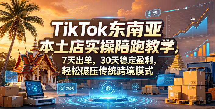 TikTok东南亚本土店实操陪跑教学，7天出单，30天稳定盈利，轻松碾压传统跨境模式（更新0516）