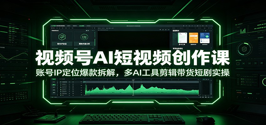视频号AI短视频创作课：账号IP定位爆款拆解，多AI工具剪辑带货短剧实操