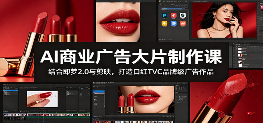 AI商业广告大片制作课：结合即梦2.0与剪映，打造口红TVC品牌级广告作品