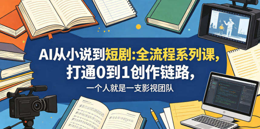 AI从小说到短剧全流程系列课，打通0到1创作链路，一个人就是一支影视团队