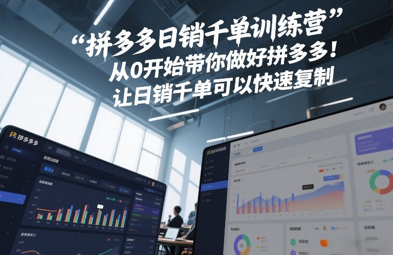 拼多多日销千单训练营，从0开始带你做好拼多多，让日销千单可以快速复制(更新26年4月)