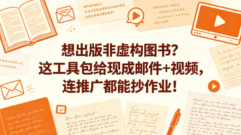 想出版非虚构图书？这工具包给现成邮件+视频，连推广都能抄作业！【原创双语字幕】