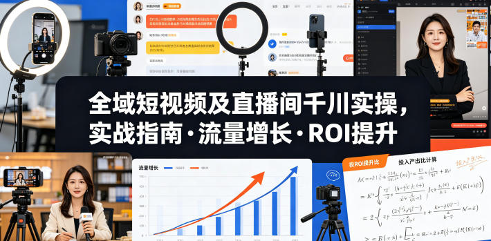 全域短视频及直播间千川实操，实战指南·流量增长·ROI提升