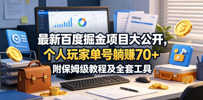 最新百度掘金项目大公开，个人玩家单号躺賺70+，附保姆级教程及全套工具【揭秘】