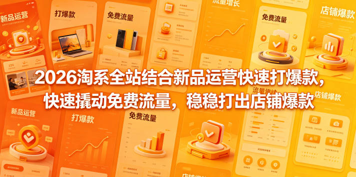 2026淘系全站结合新品运营快速打爆款，快速撬动免费流量，稳稳打出店铺爆款（更新5月12日）