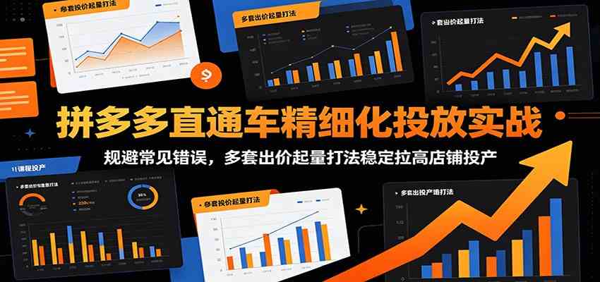 拼多多直通车精细化投放实战：规避常见错误，多套出价起量打法稳定拉高店铺投产