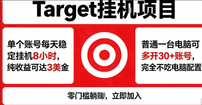 海外平台Target商品浏览曝光，24小时运行无需人工值守，日收益100美刀+电脑可多开【揭秘】