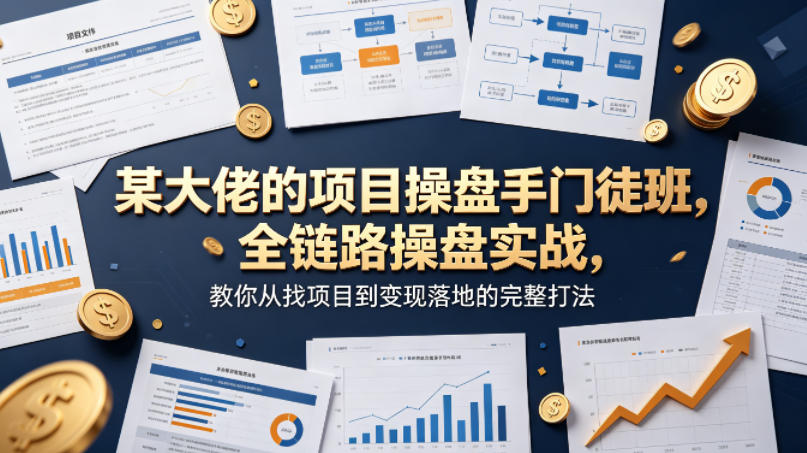某大佬的项目操盘手门徒班，全链路操盘实战，教你从找项目到变现落地的完整打法