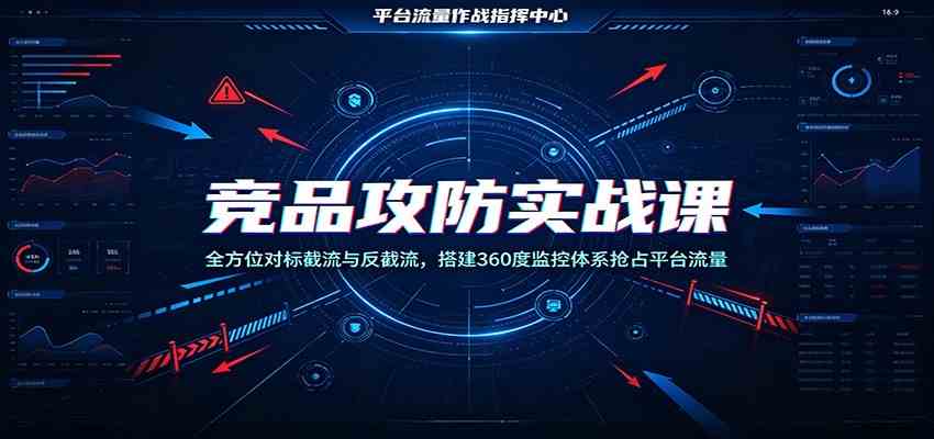 竞品攻防实战课：全方位对标截流与反截流，搭建360度监控体系抢占平台流量