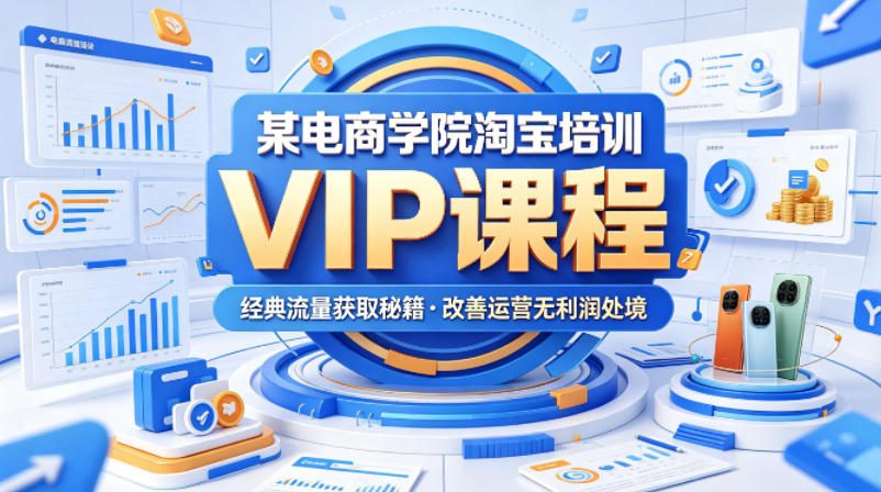 某电商学院淘宝培训VIP课程，各种经典有用的流量获取秘籍，改善运营产品没利润的处境（2026年5月）
