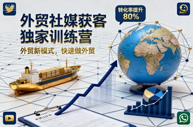 外贸社媒获客独家训练营，外贸新模式，快速做外贸（更新26年4月）