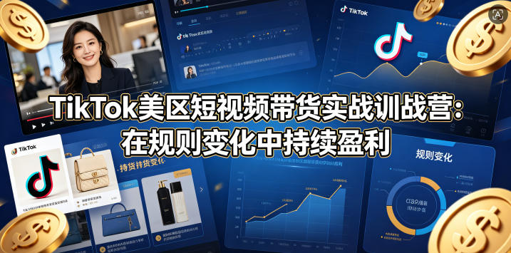 TikTok美区短视频带货实战训战营：在规则变化中持续盈利