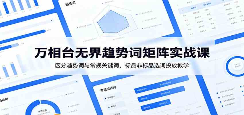 万相台无界趋势词矩阵实战课：区分趋势词与常规关键词，标品非标品选词投放教学