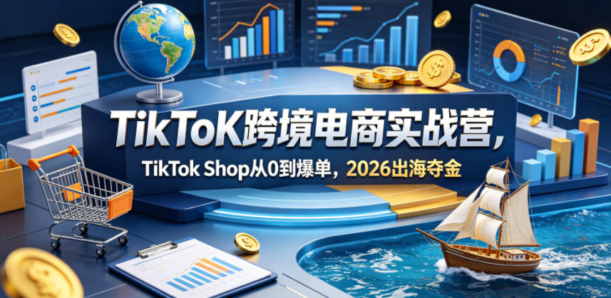 TikToK跨境电商实战营，TikTok Shop从0到爆单，2026出海夺金