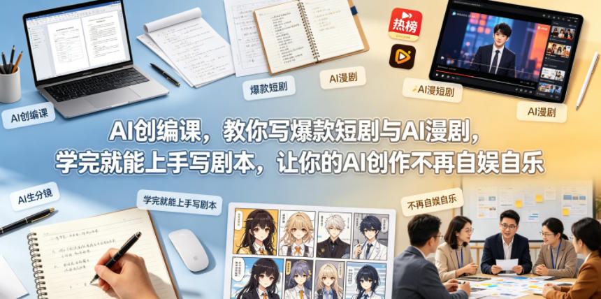 AI创编课，教你写爆款短剧与AI漫剧，学完就能上手写剧本，让你的AI创作不再自娱自乐（更新0521）