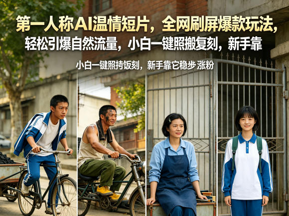 第一人称AI温情短片，全网刷屏爆款玩法，轻松引爆自然流量，小白一键照搬复刻，新手靠它稳步涨粉