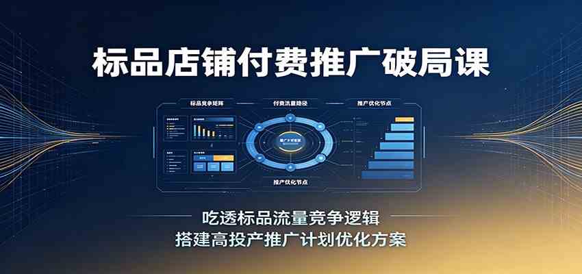 标品店铺付费推广破局课：吃透标品流量竞争逻辑，搭建高投产推广计划优化方案