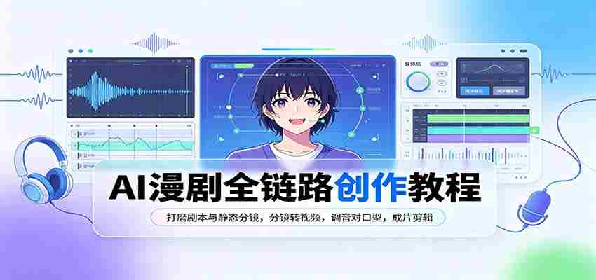 全面掌握AI漫剧创作：剧本打磨与分镜设计，静态转动态，音效配对，精剪成片攻略